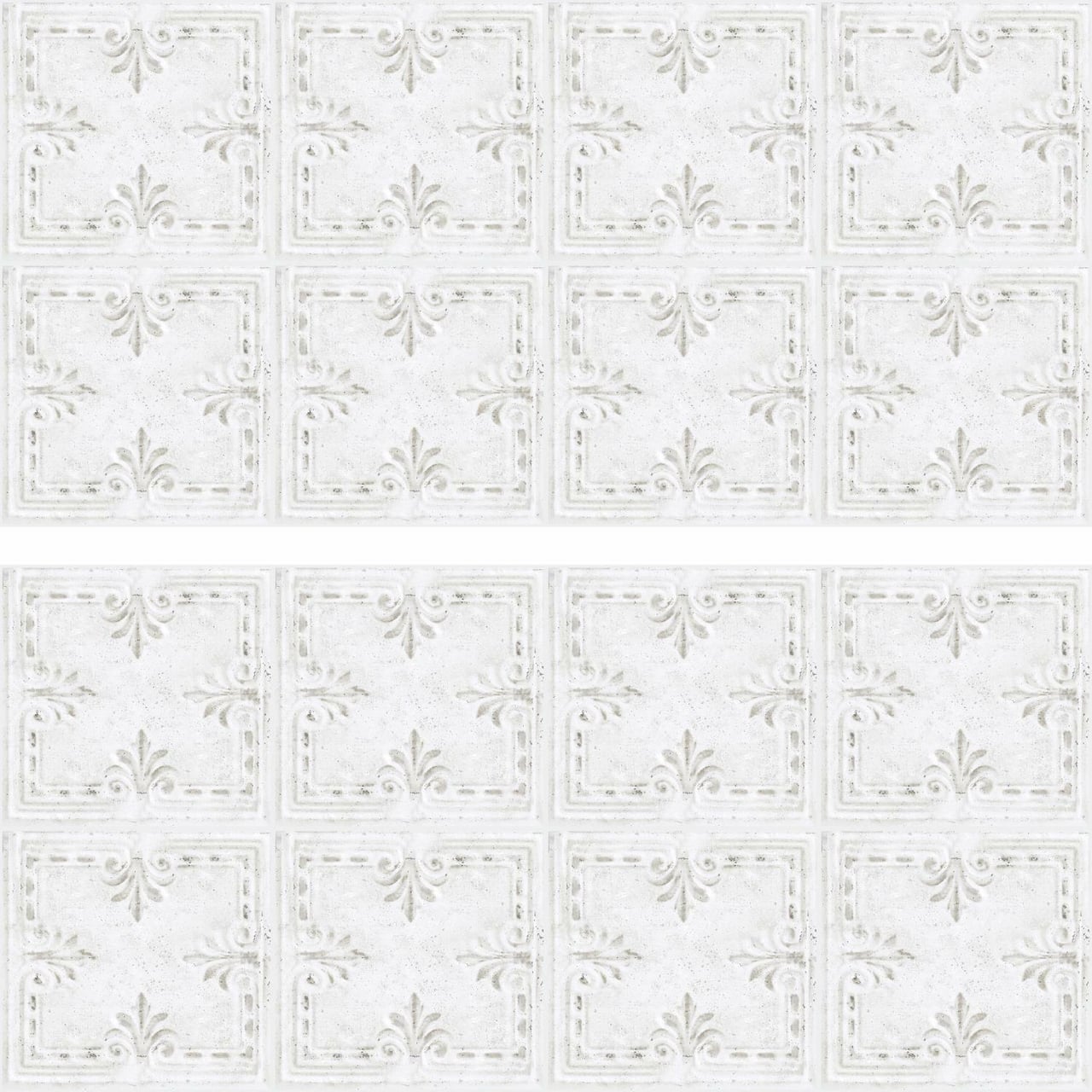 RoomMates White Tin Tile Backsplash Peel & Stick Giant Wall Decals